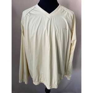 Greg Norman Pastel Yellow Rain/Wind Resistant Long Sleeve Lightweight Pullover,
